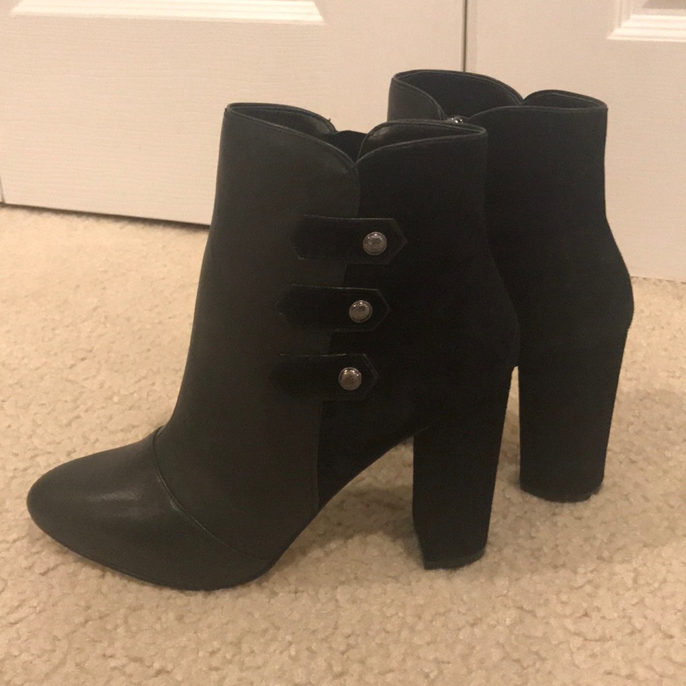 White House Black Market Leather and Suede Booties